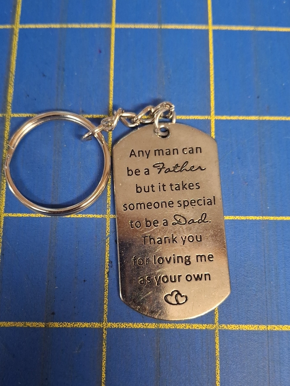 Father 1.5" Silver Tone Charm Keyring